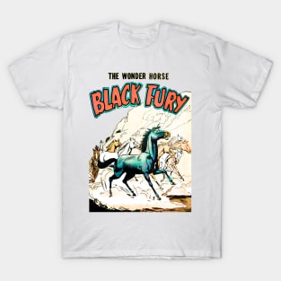 Running The Wonder Horse Black Fury Retro Comic Vintage Cover 1956 T-Shirt